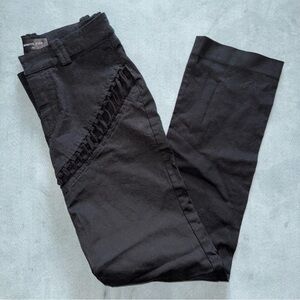 White Fox Black Braided Pants